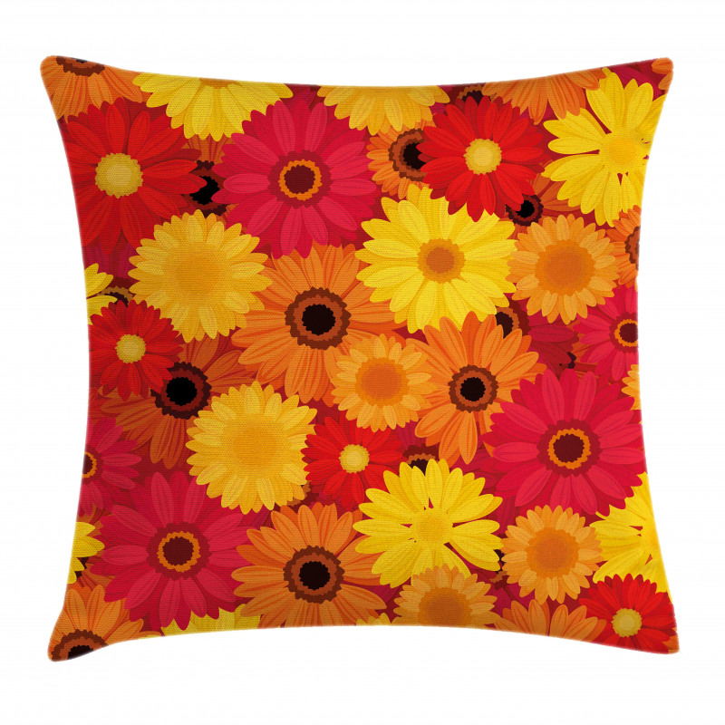 Warm Tones Flowers Pillow Cover