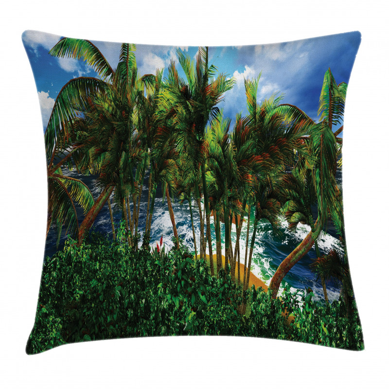 Hawaii Island Palm Tree Pillow Cover