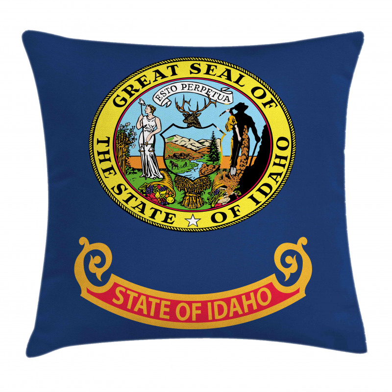 Nostalgic Logo of Gem State Pillow Cover