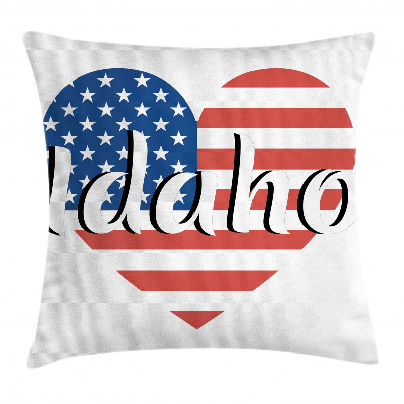 Heart Shaped USA Flag State Pillow Cover