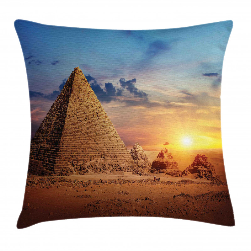 Desert and Pyramids Dusk Pillow Cover