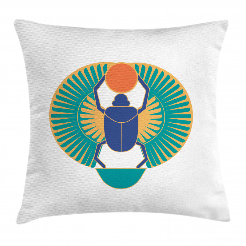 Scarab Holding Sun Pillow Cover