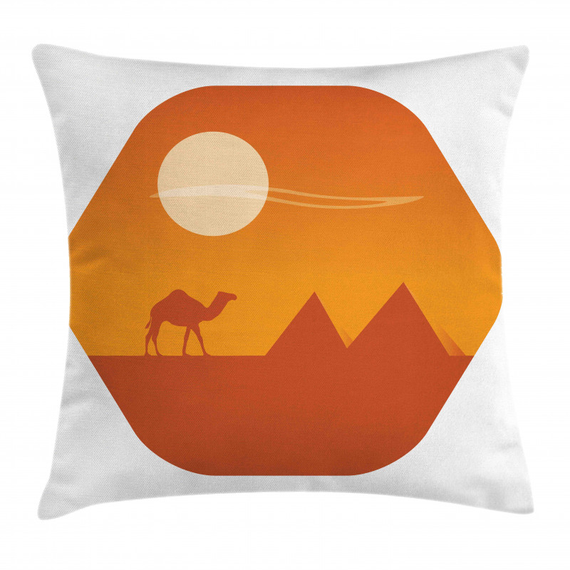 Sun Camel and Pyramids Art Pillow Cover