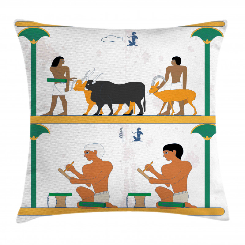 Man and Animal Pillow Cover