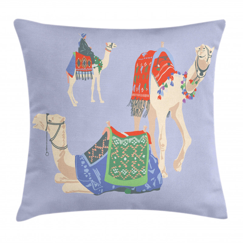 Camels with Rugs Pillow Cover