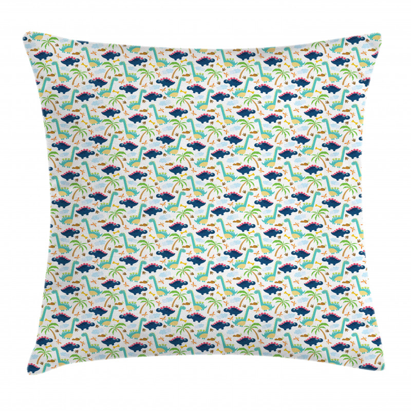 Dinosaurs Funny Doodle Pillow Cover