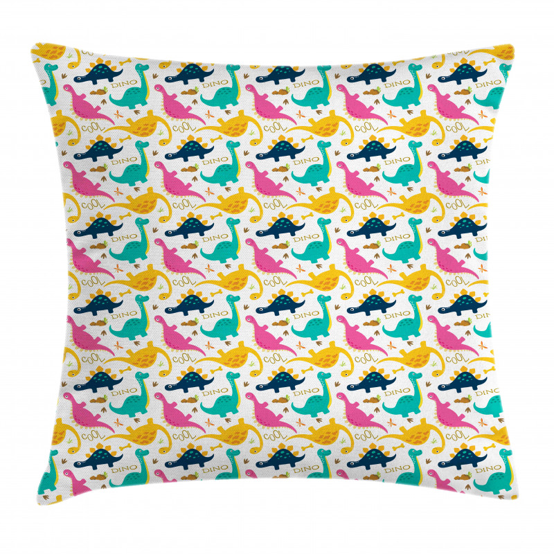 Rhythmic Dinosaurs Doodle Pillow Cover