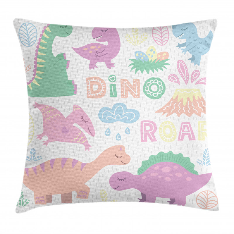 Baby T-Rex Nursery Theme Art Pillow Cover