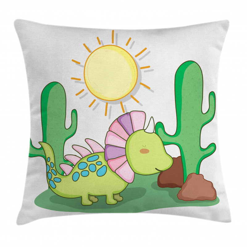 Styracosaurus Doodle Pillow Cover