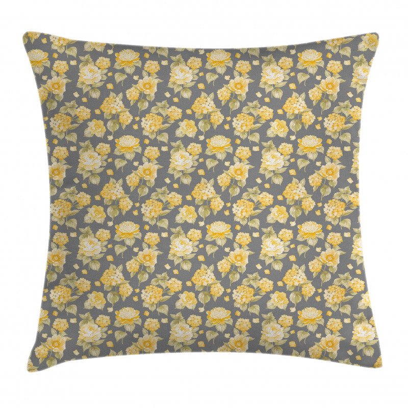 Old Hydrangea Flowers Pillow Cover