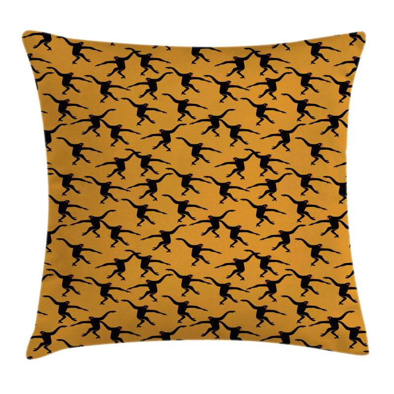 Jumping Monkey Silhouettes Pillow Cover