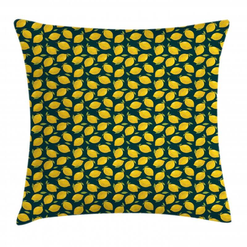 Citrus Cartoon with Leaves Pillow Cover