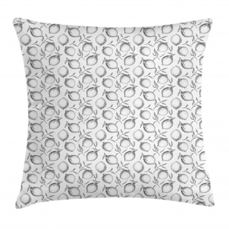 Monochrome Citrus Fruits Pillow Cover