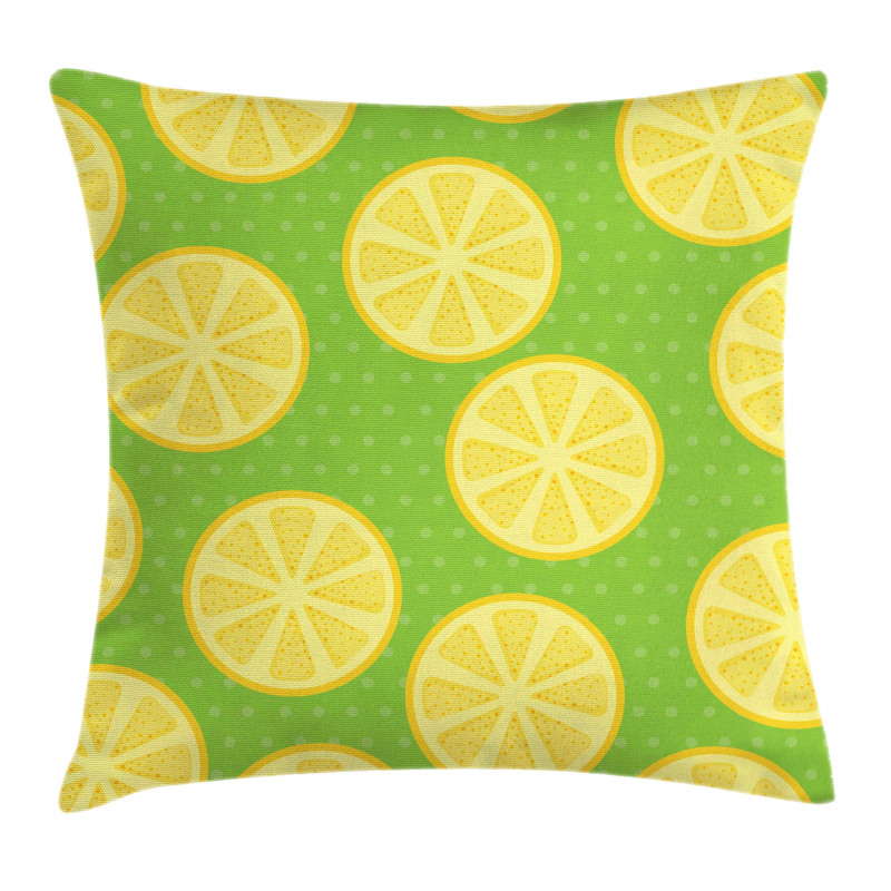 Citrus Slices Polka Dots Pillow Cover