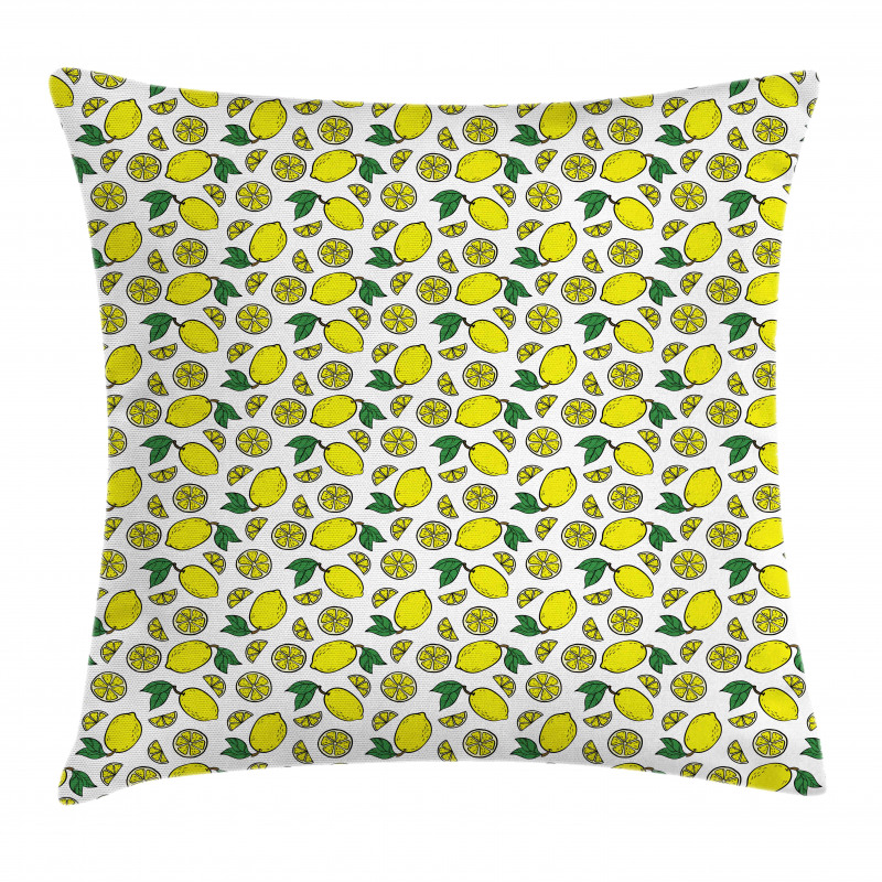 Vivid Summer Citrus Blossom Pillow Cover