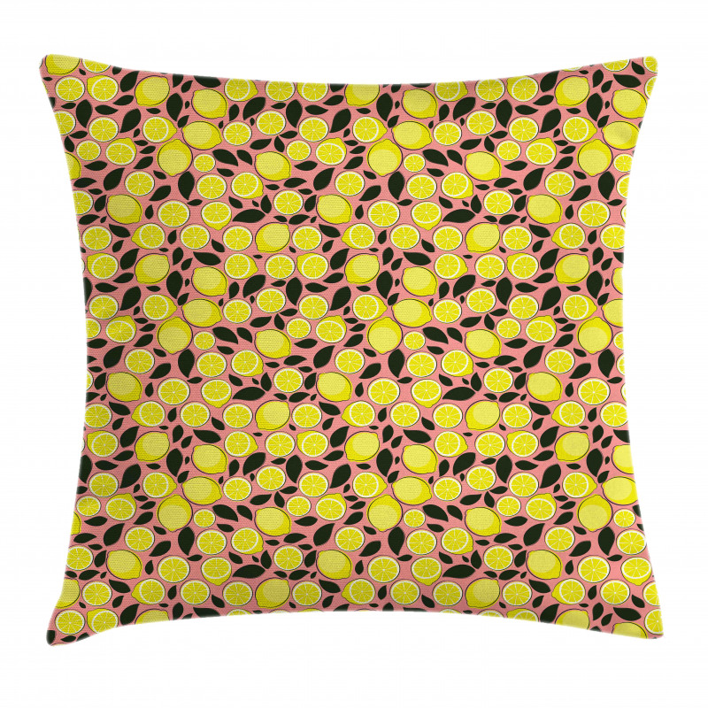 Tasty Sour Citrus and Leaves Pillow Cover