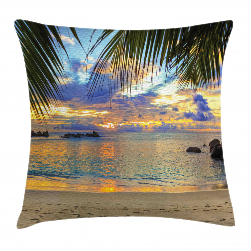 Exotic Beach Photo Pillow Cover