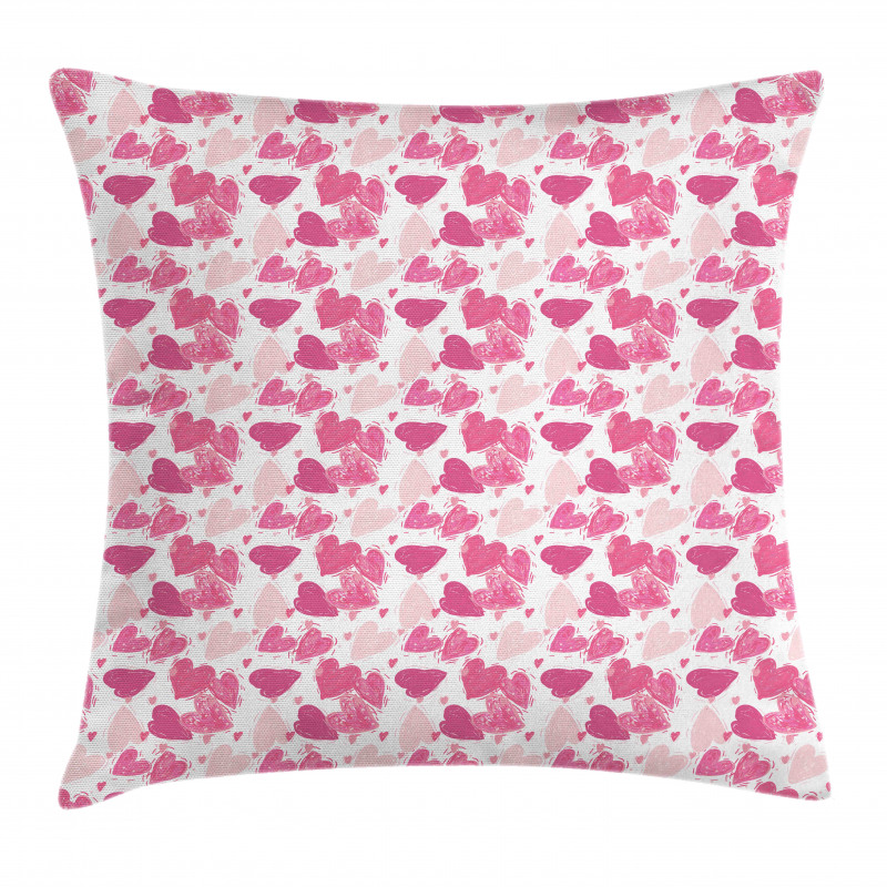 Hand Paint Hearts Pillow Cover