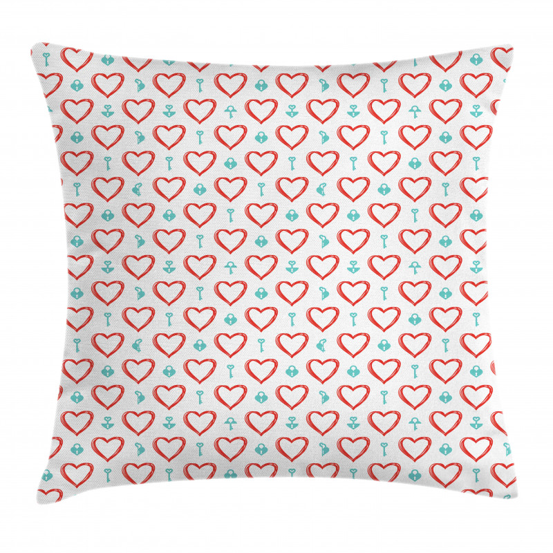 Love Keys Locks Pillow Cover