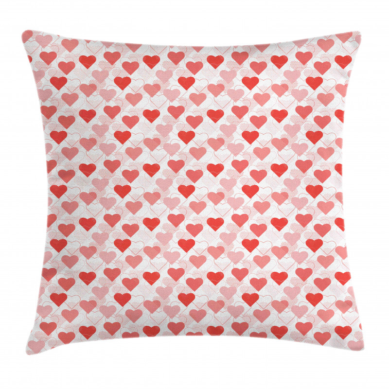 Love Arty Hearts Pillow Cover