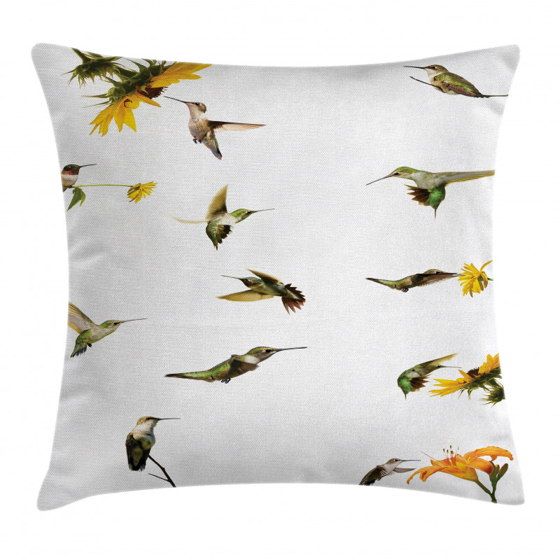 Hummingbird Sunflowers Pillow Cover