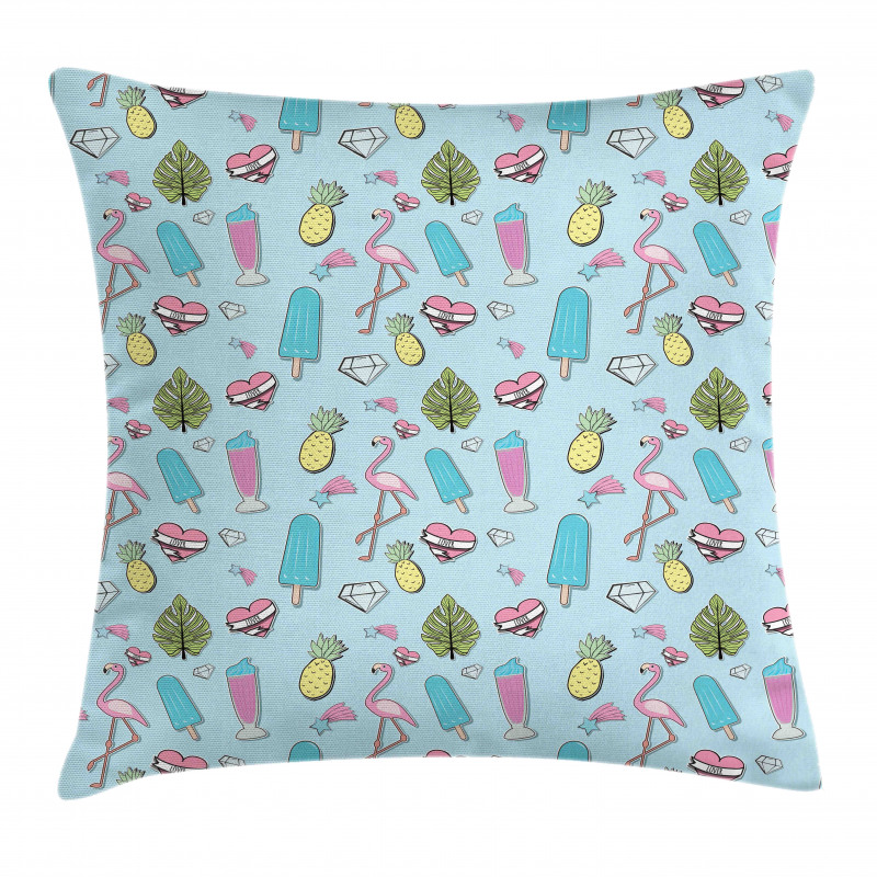 Popsicle Flamingo Pineapple Pillow Cover