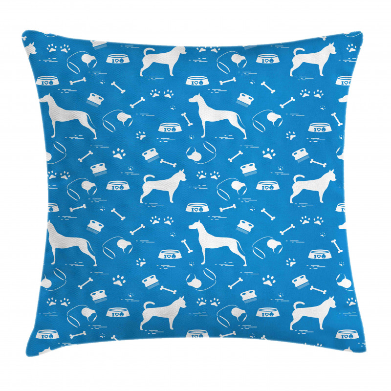 Dogs and Items Pillow Cover