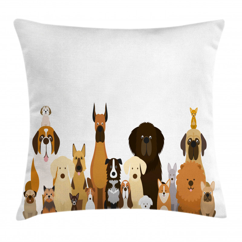 Various Breeds Funny Posing Pillow Cover