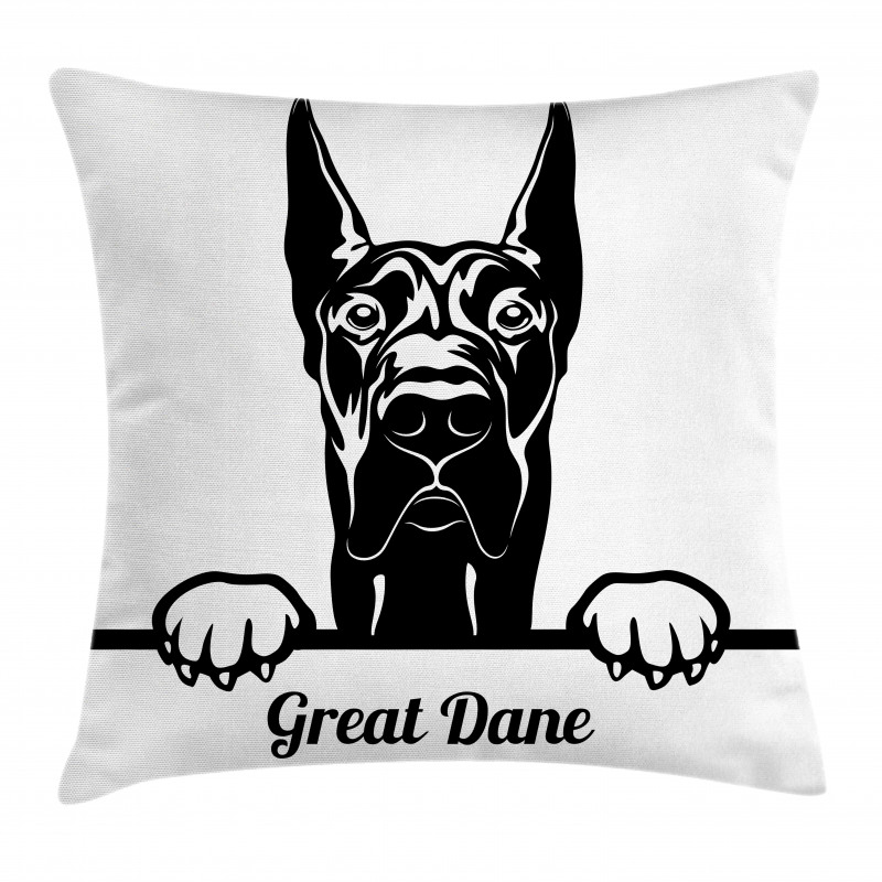 Peeking Big Breed Dog Pillow Cover