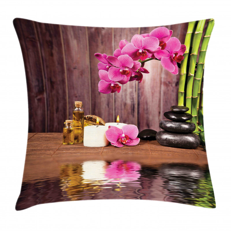 Spa Relax Candle Blossom Pillow Cover