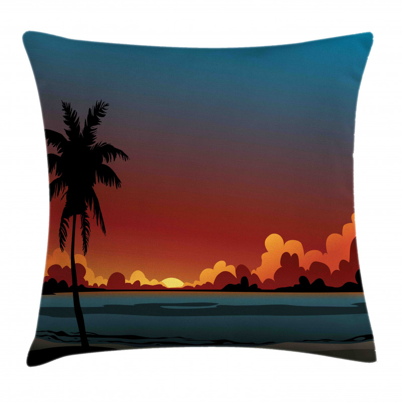 Dramatic Sunset Scene Pattern Pillow Cover