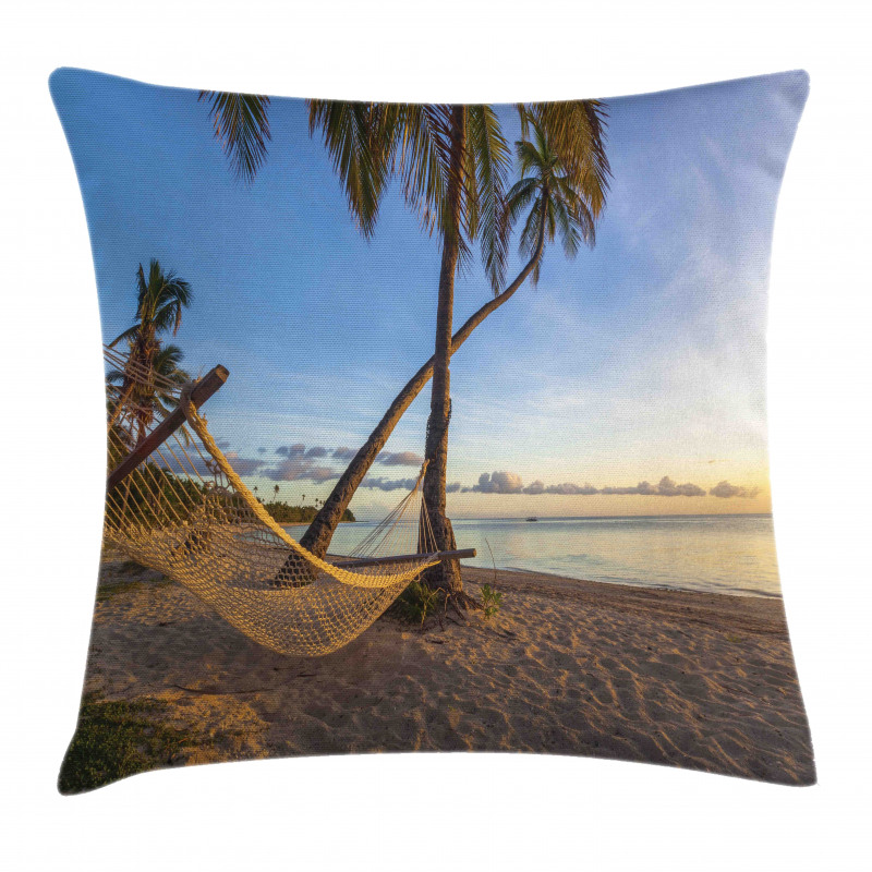 Summer Time Hammock on a Beach Pillow Cover