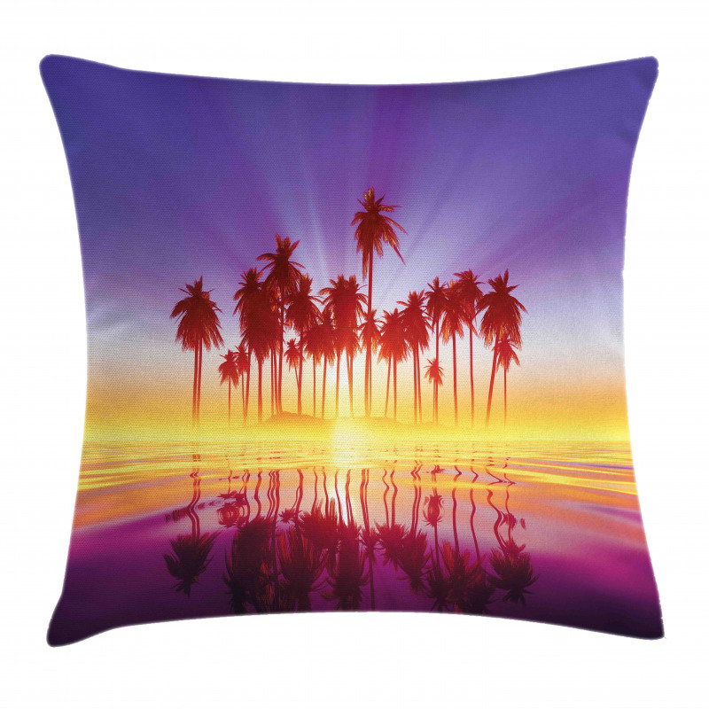 Dramatic Background Palm Trees Pillow Cover