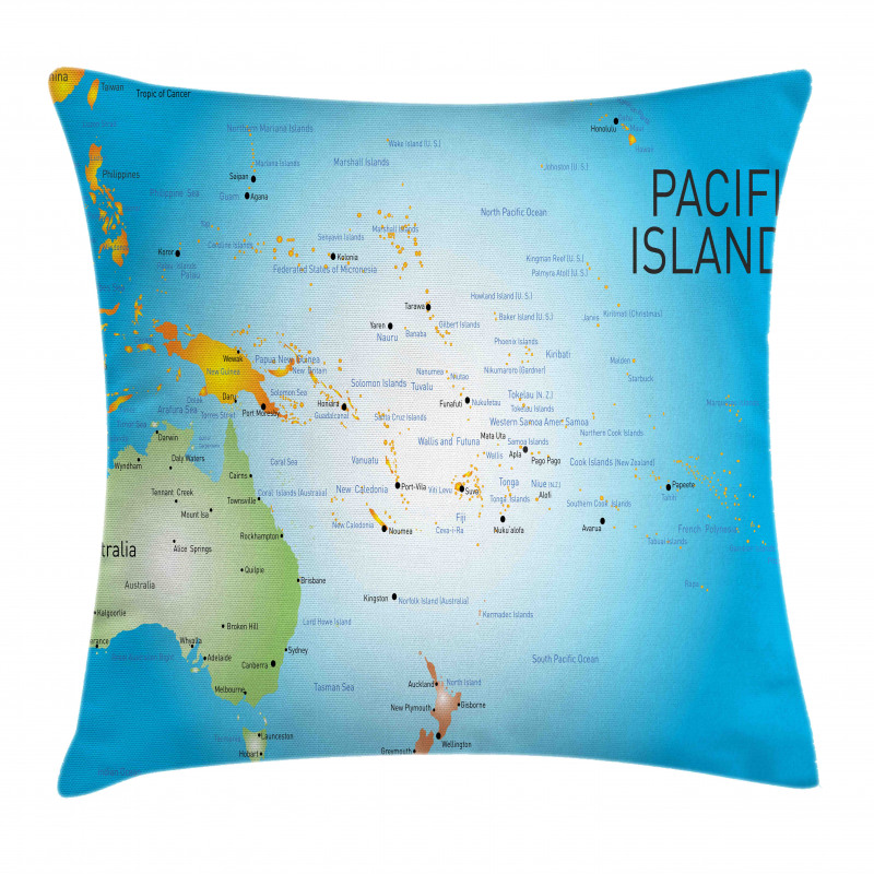 Pacific Islands Informational Pillow Cover