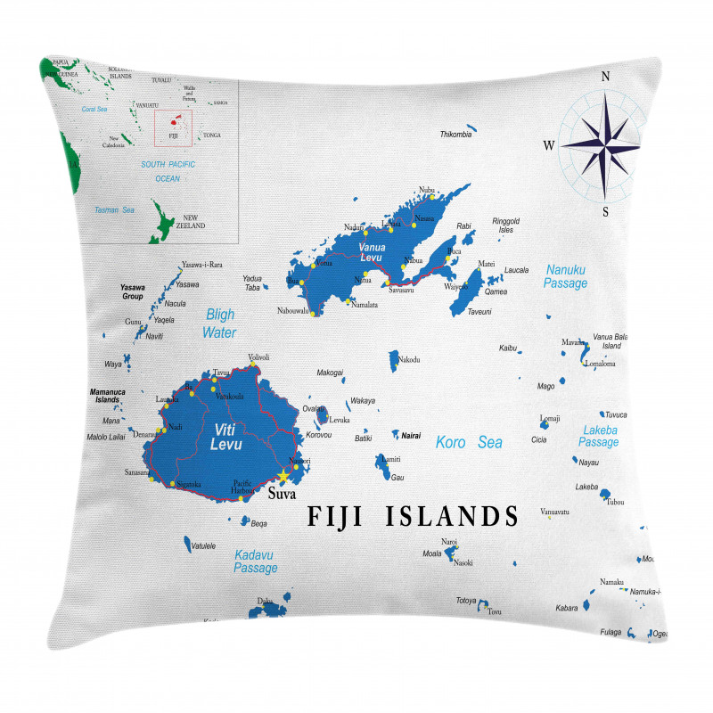 Mapping with Names Written Pillow Cover