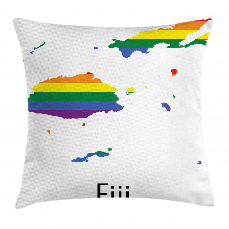 Rainbow Map Design Wording Pillow Cover