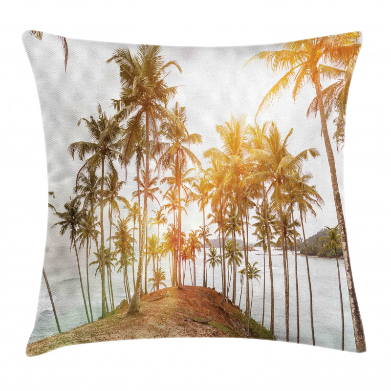 Sunbeams Hitting an Island Pillow Cover