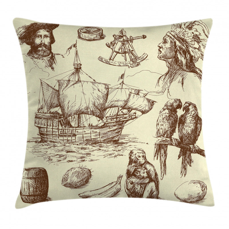 Old Merchant Ship Pillow Cover