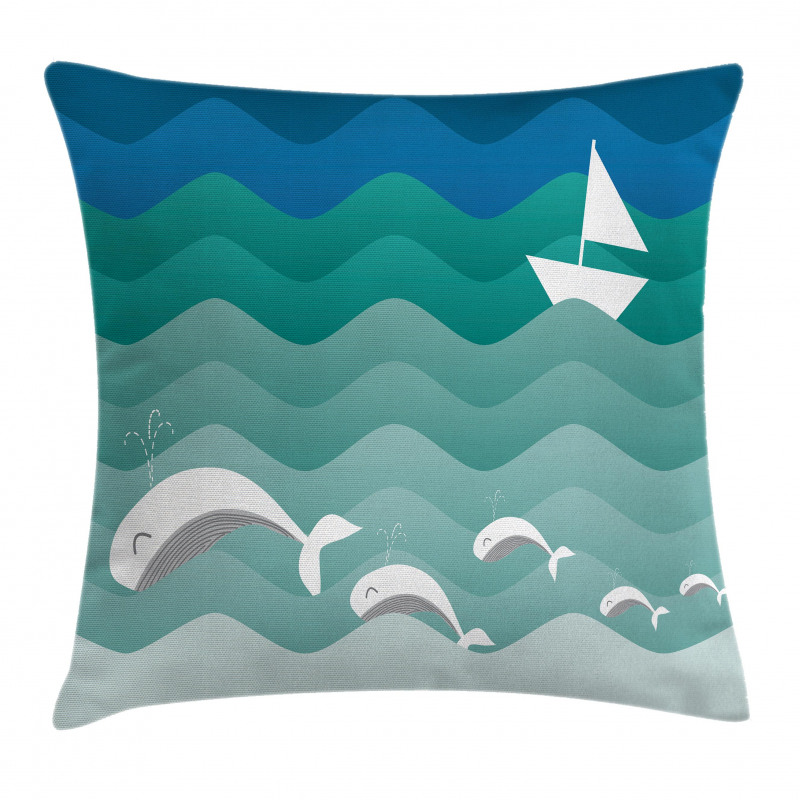 Nautical Paper Boat Pillow Cover