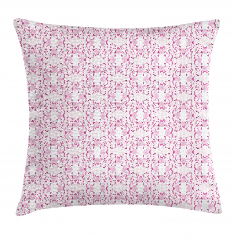 Delicate Striped Floral Pillow Cover