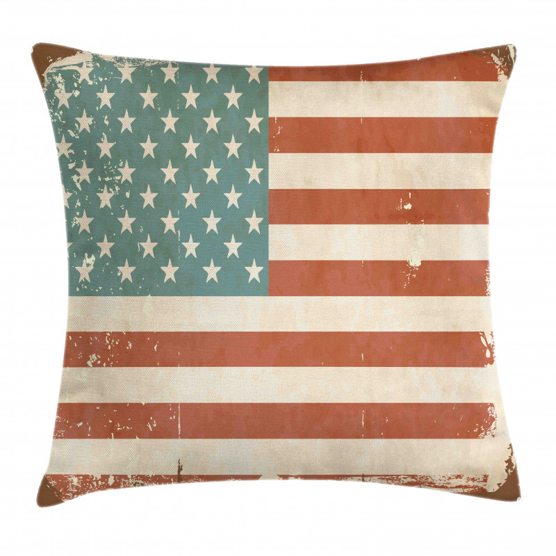 Grunge US Flag Pillow Cover