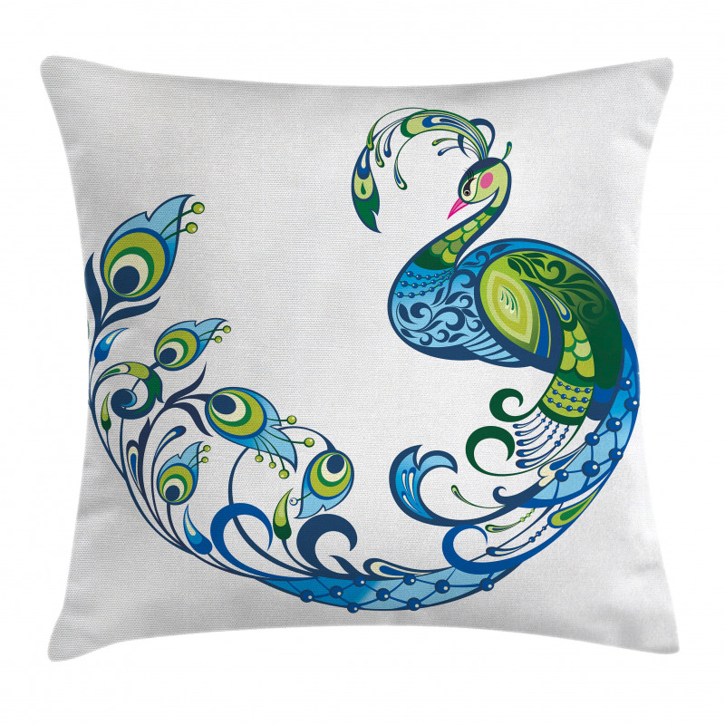 Colorful Peacock Tropic Pillow Cover