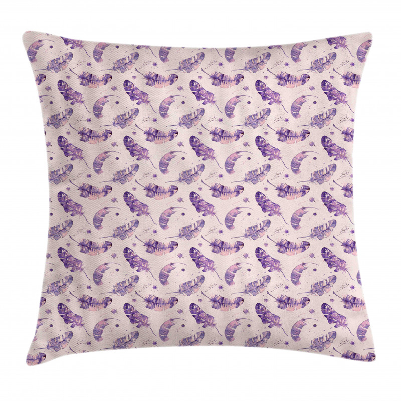 Feathers Paint Blots Pillow Cover