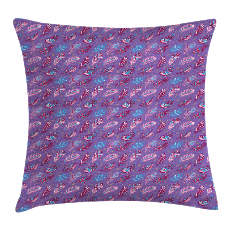 Ornate Feathers Polka Dots Pillow Cover