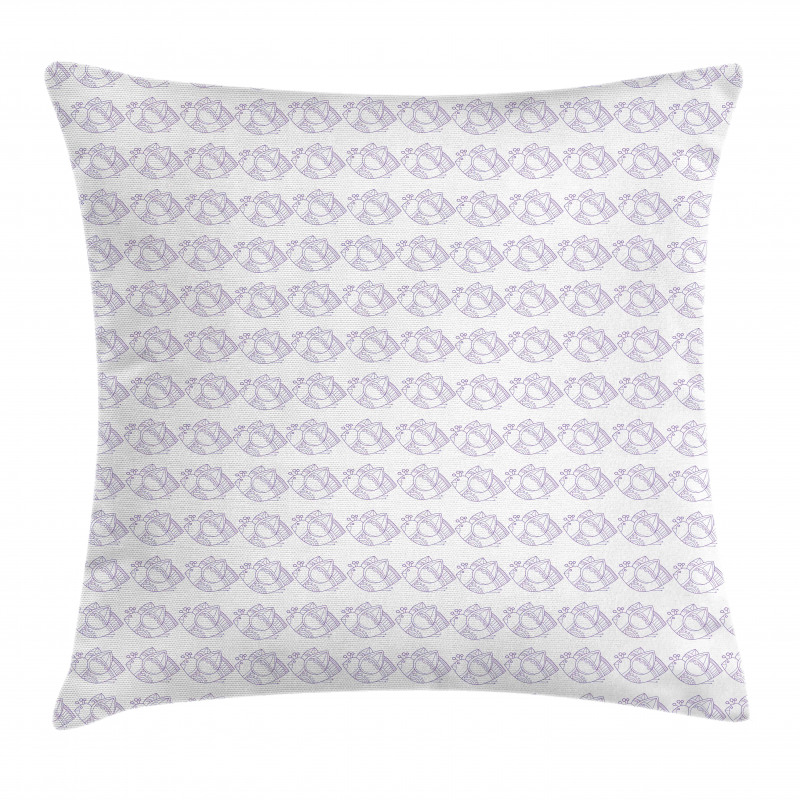 Drawings of Ornate Birdies Pillow Cover