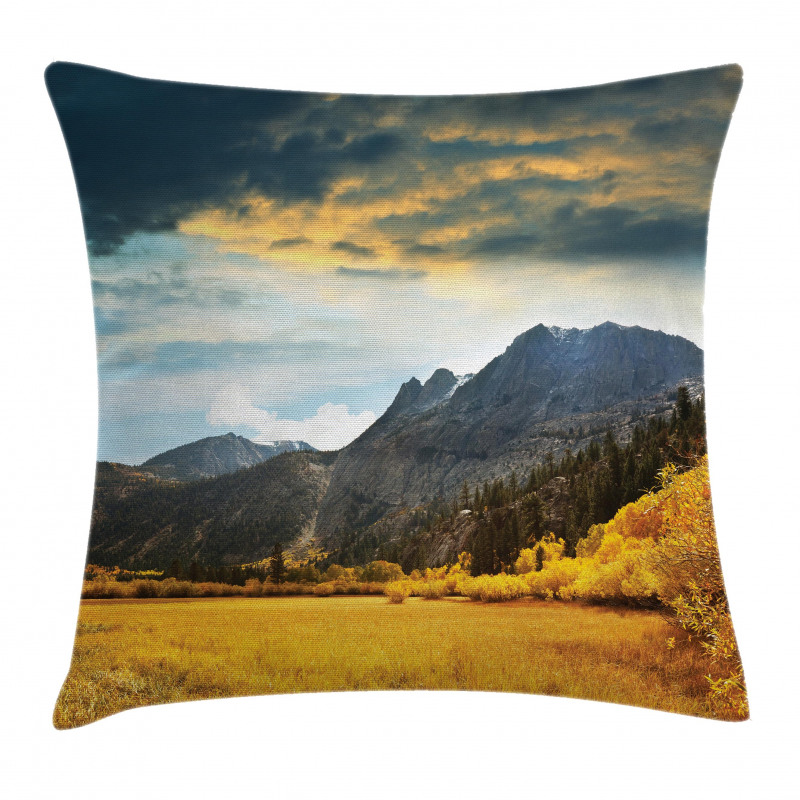 Mountain Grassland Sun Pillow Cover