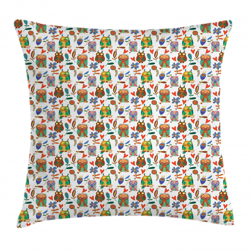 Cheerful Birds Flowers Pillow Cover