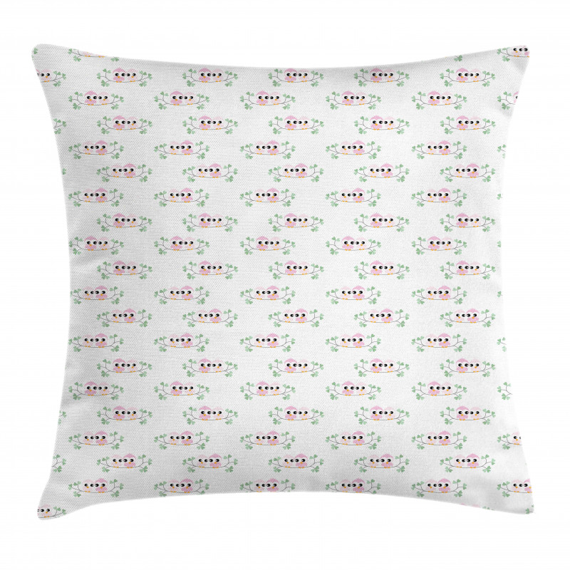 Childish Birds on Branch Pillow Cover