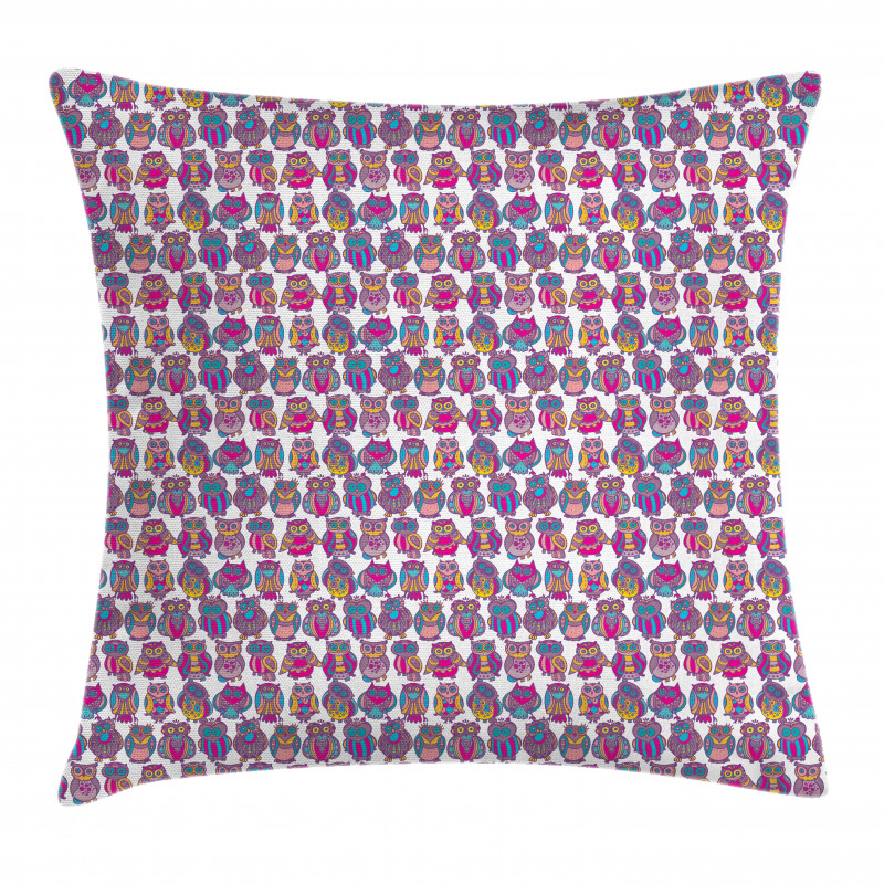 Colorful Childish Birds Pillow Cover