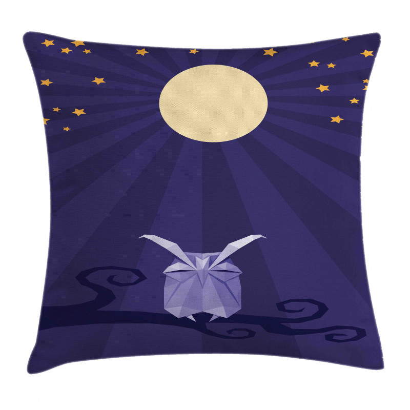 Origami Bird at Night Pillow Cover